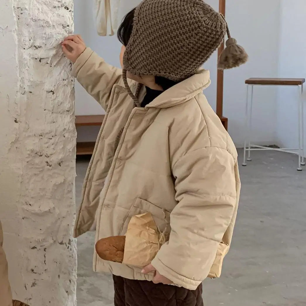 ショートコート・ジャケット・ジャンパー Beige Apricot / 12M  80CM キッズアウター 裏ボアフリースパデッドジャケットコート【mh0007792】