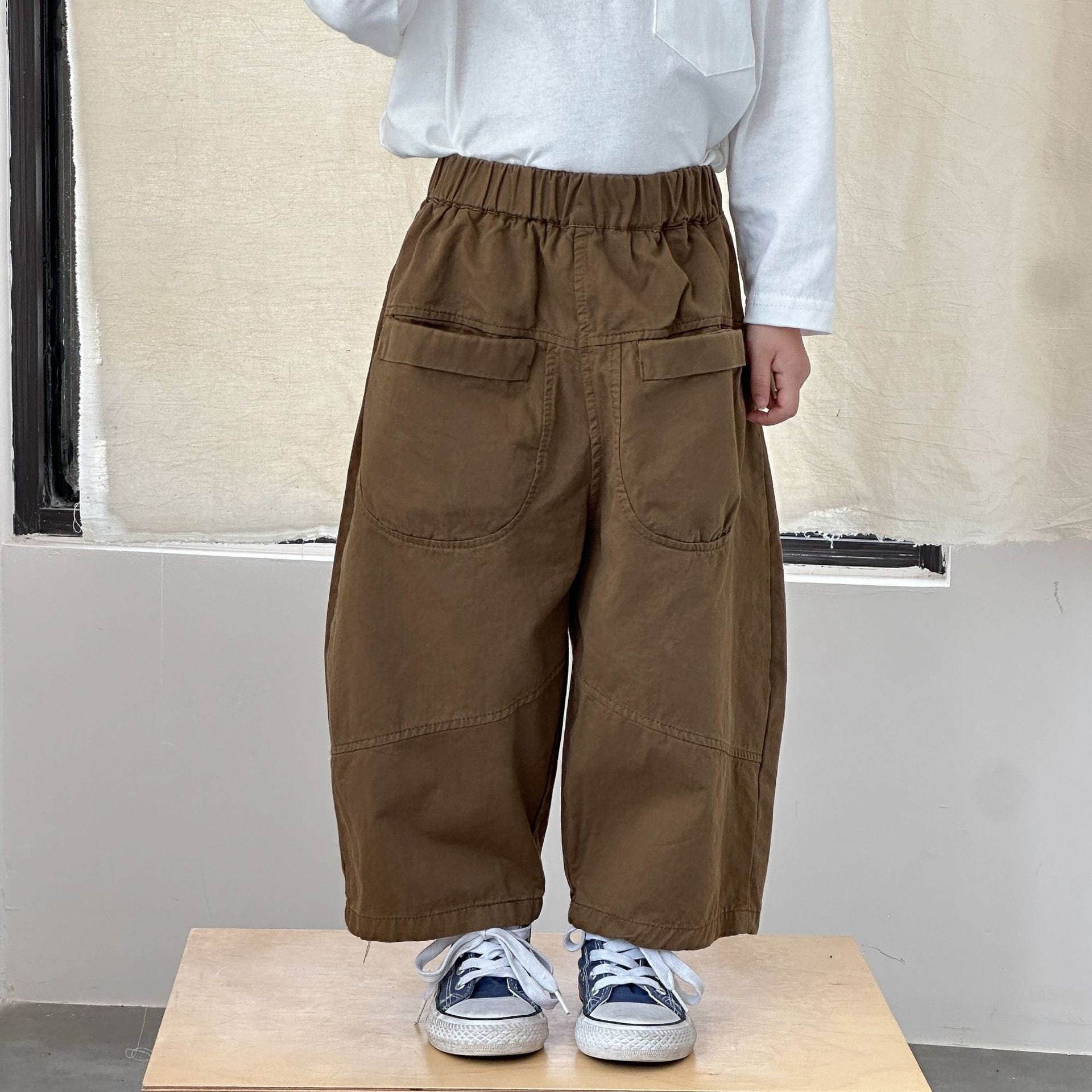 ロングパンツ・スウェットパンツ Brown / 80cm ポケットアクセントロングルーズパンツ【mh0010497】