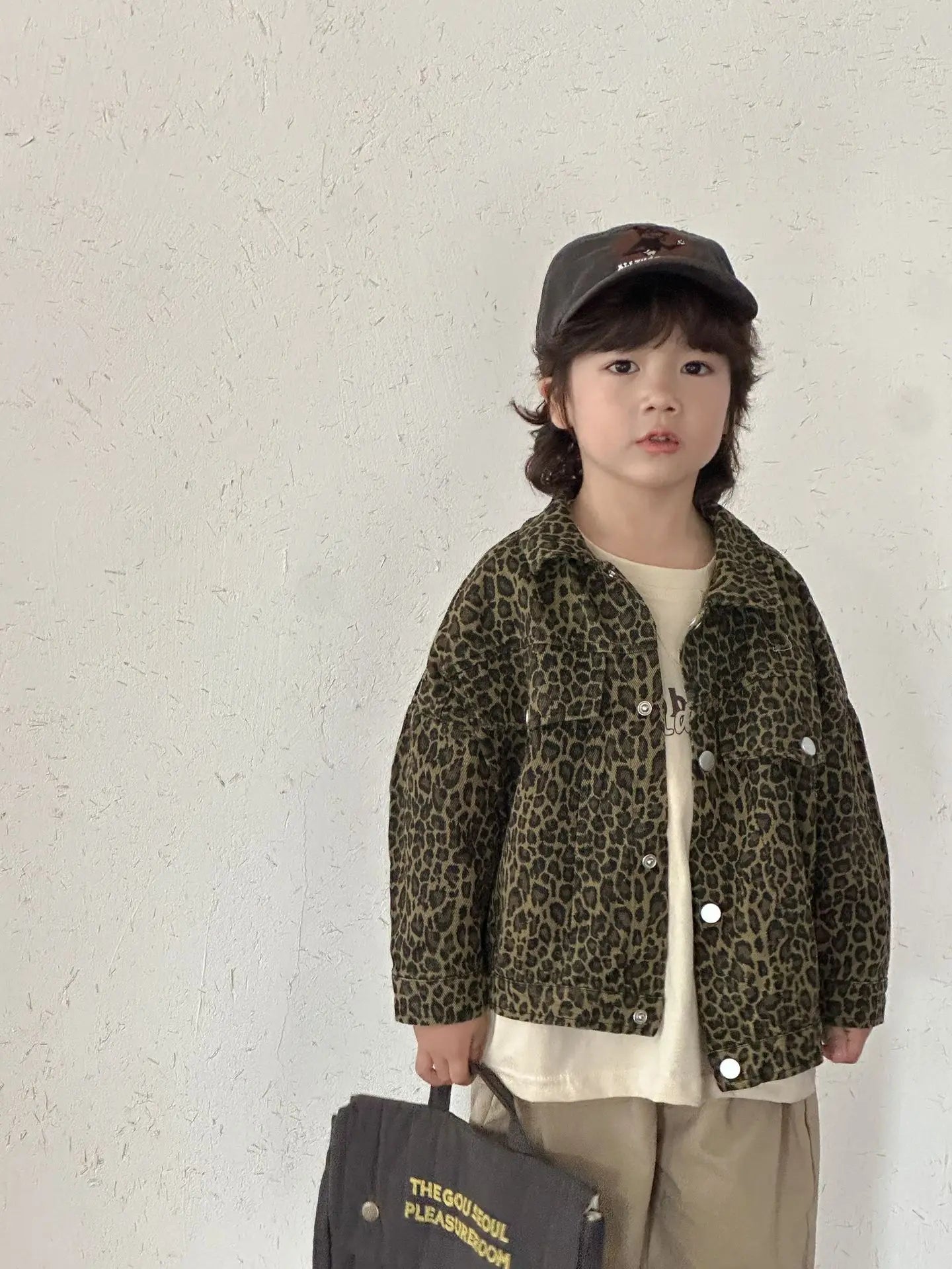 ショートコート・ジャケット・ジャンパー Coffee / 80cm 12M キッズアウター レオパードヒョウ柄プリントブルゾンジャケット【mh0008595】