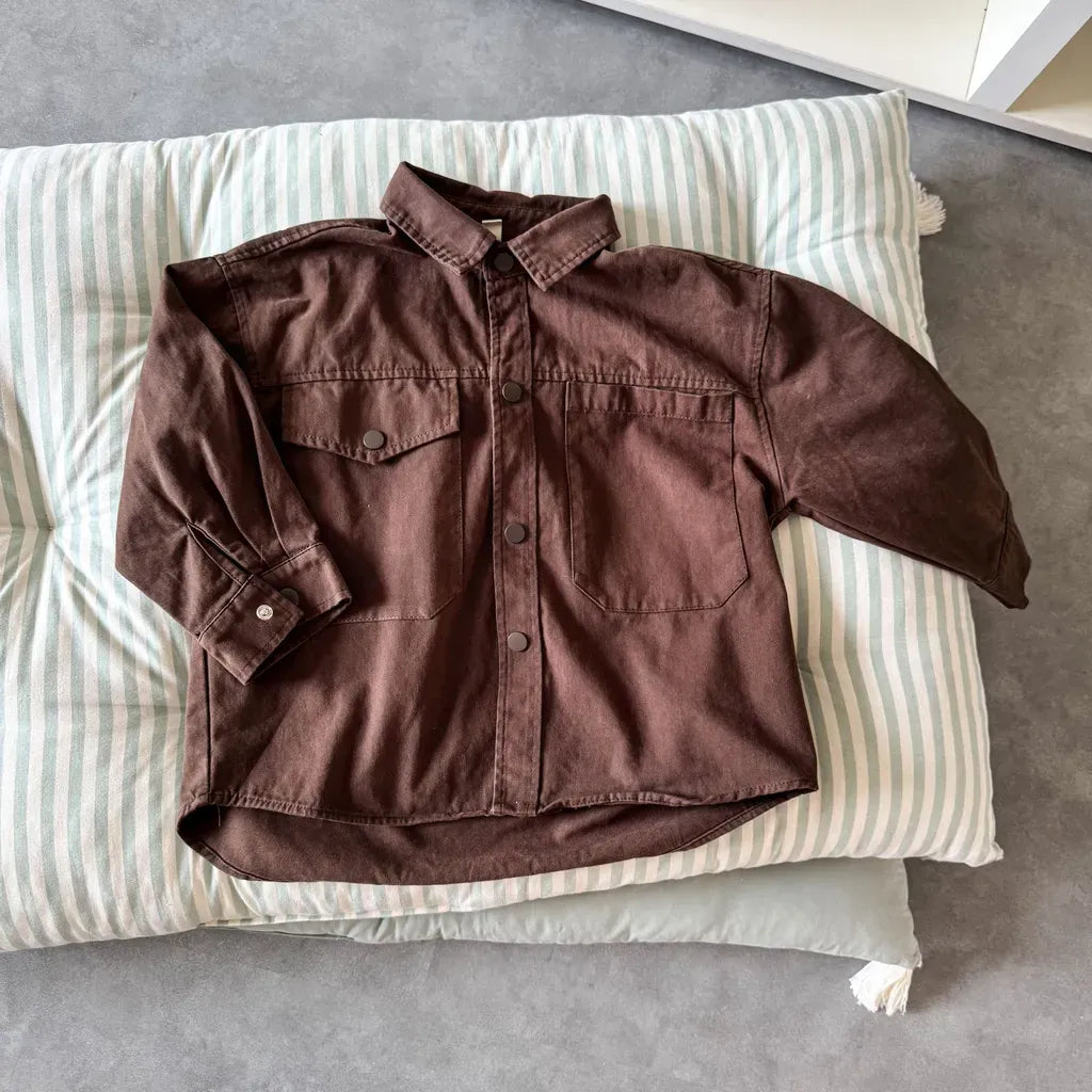 長袖シャツ・ブラウス Coffee / 80cm ビッグポケットワーク長袖シャツジャケット【mh0011241】