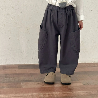 ロングパンツ・スウェットパンツ Dark Gray / 80cm 12M キッズパンツ ビッグサイドポケットルーズロングパンツ【mh0008778】