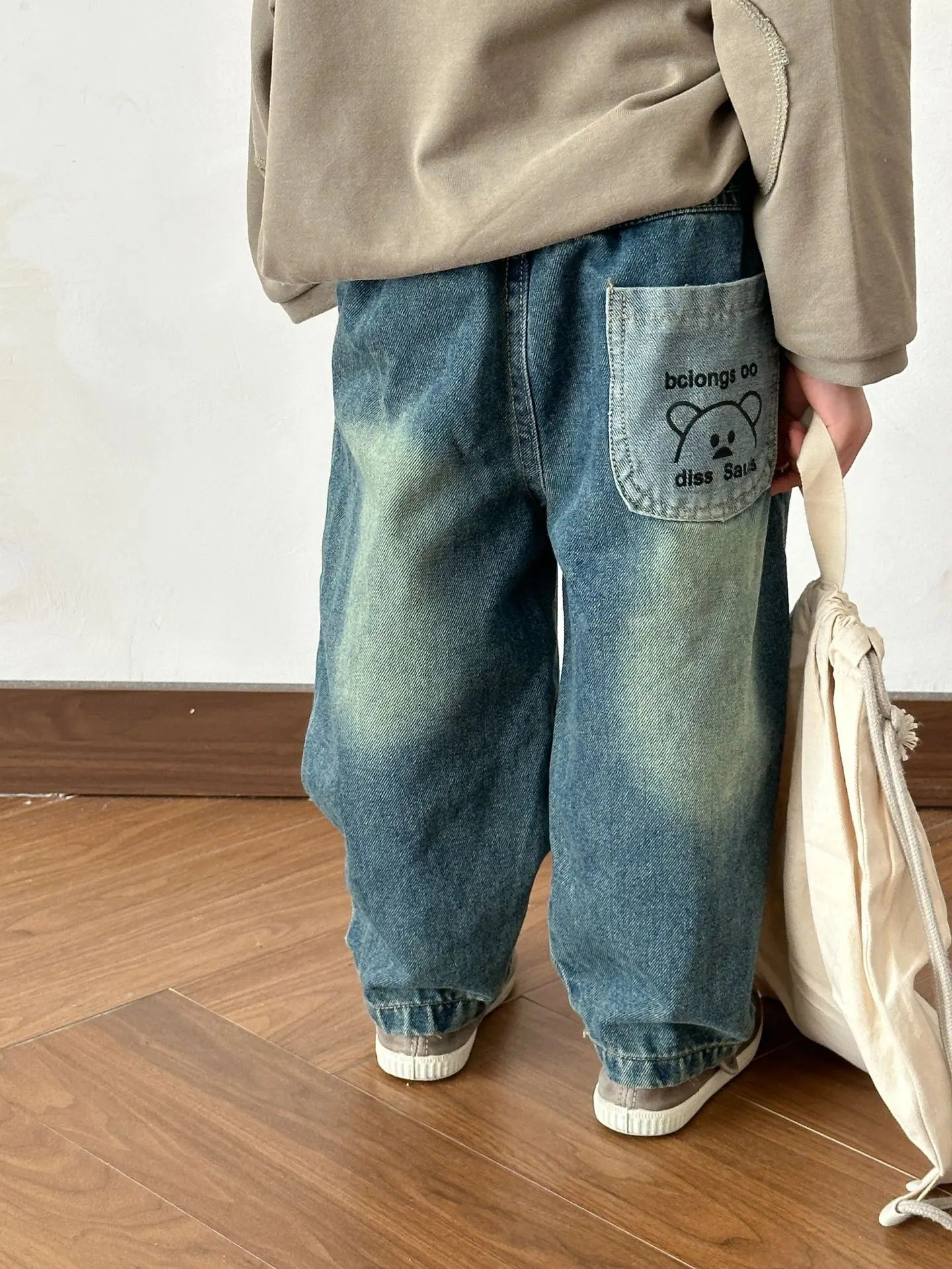 デニムパンツ Deep Blue / 80cm 12M キッズパンツ ダメージ加工ルーズデニムパンツジーンズ【mh0008056】