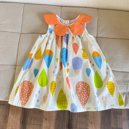 半袖セットアップ dress / 18M (80) キッズワンピース/セットアップ 2点セット カラフルバルーンプリントフラワー襟ノースリーブワンピース/半袖シャツ+ショートパンツ リンクコーデ 兄弟姉妹 お揃いコーデ【mh0008873】