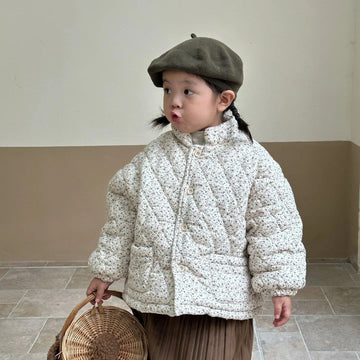 ショートコート・ジャケット・ジャンパー Floral / 80cm キッズアウター キルティングジャケット コート フラワー 小花柄プリント ガールズ 女の子 子供服【mh0003173】