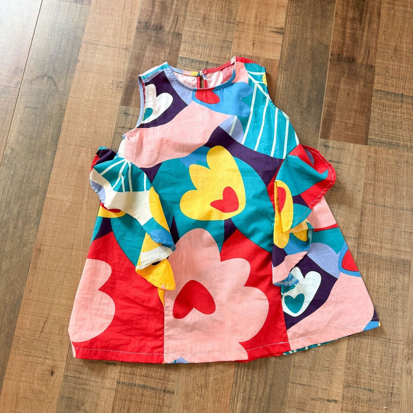 ノースリーブワンピース flower + bag / 80cm カラフルプリントノースリーブワンピース【mh0010182】