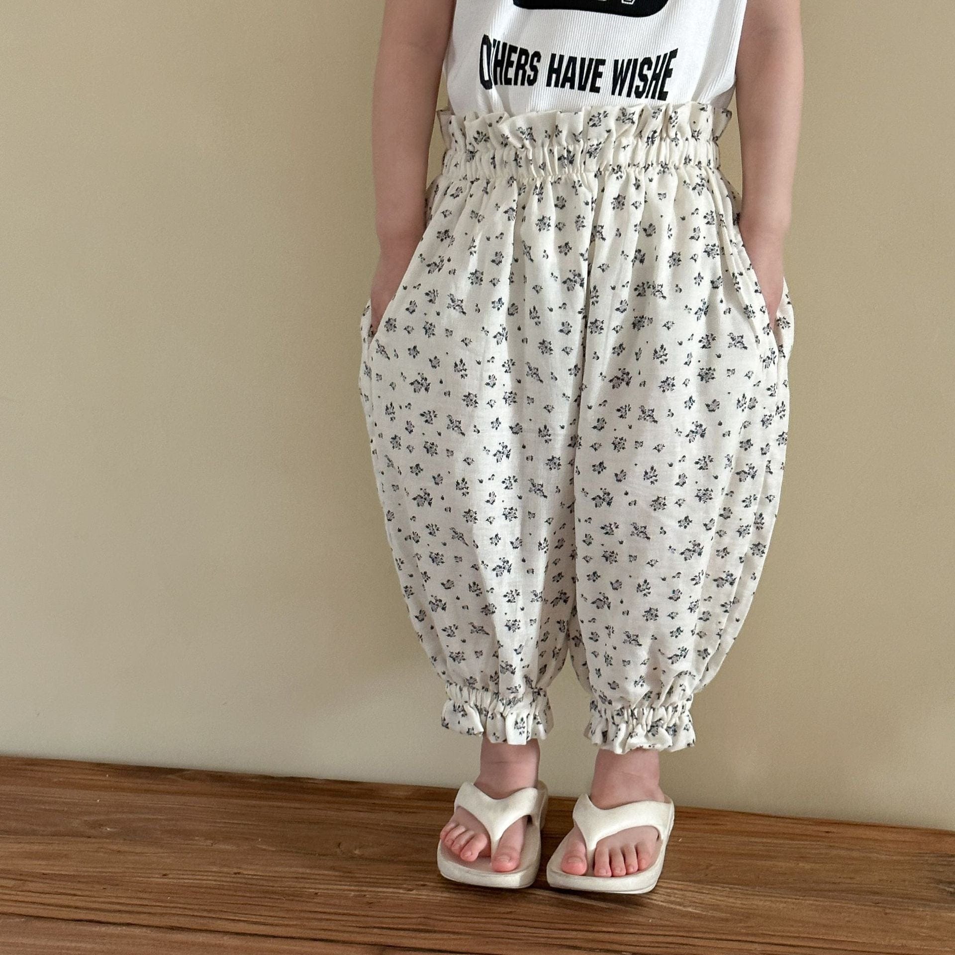 ロングパンツ・スウェットパンツ flowers / 80cm プリント柄サマーイージーパンツ【mh0009825】