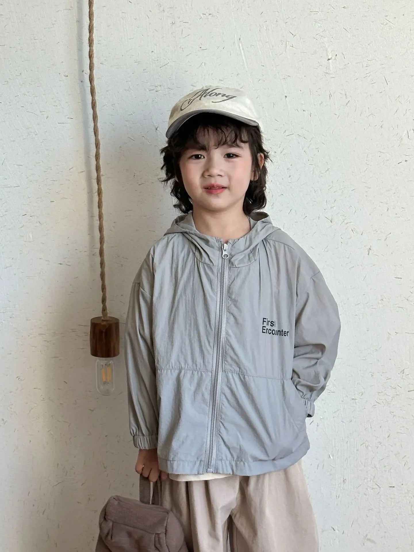 ショートコート・ジャケット・ジャンパー Gray / 80cm 12M キッズアウター バックロゴプリントフーディジップアップブルゾンジャケット【mh0008824】