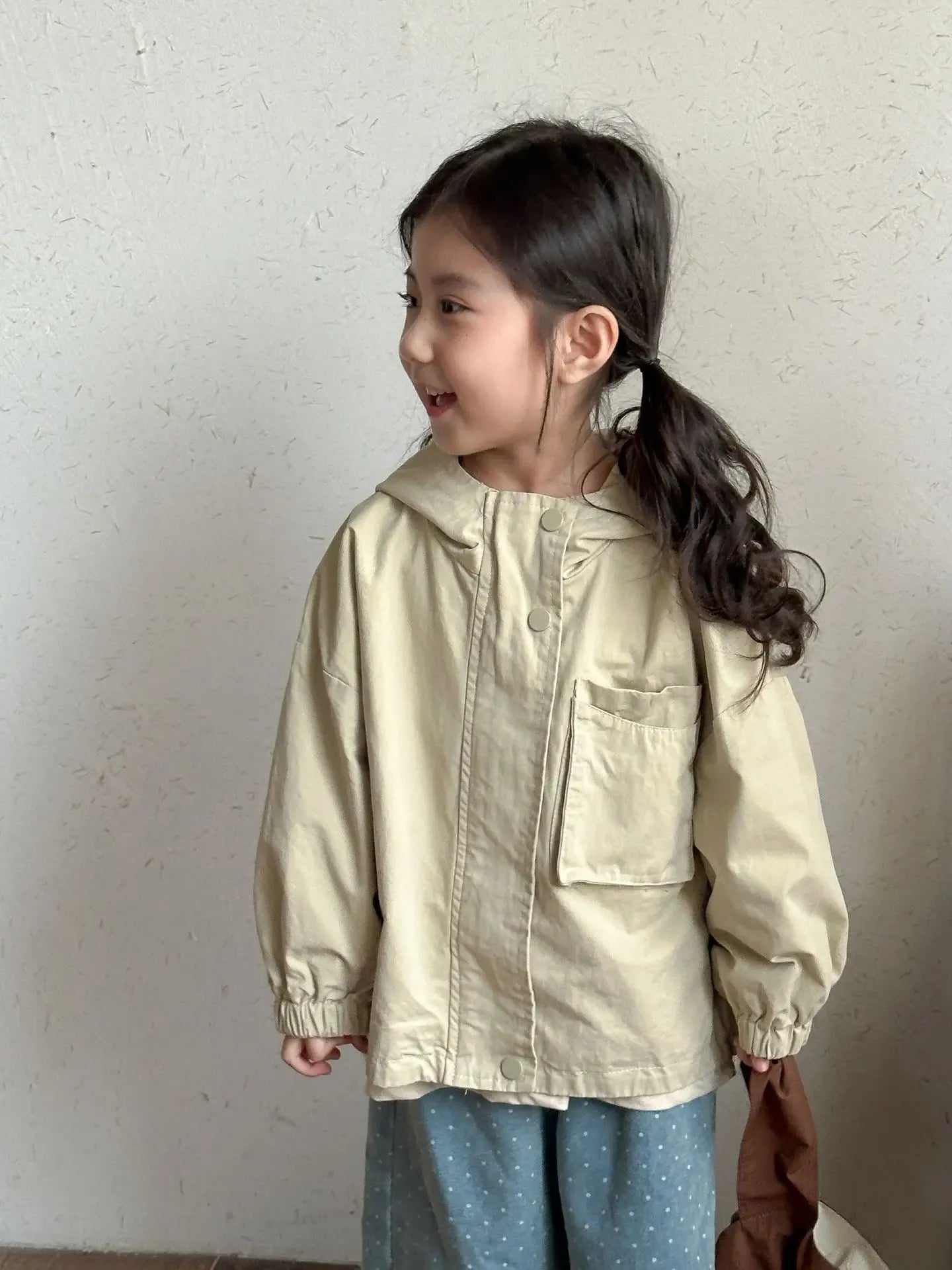 ショートコート・ジャケット・ジャンパー Khaki / 80cm 12M キッズアウター シンプルフーディウィンドブレーカーブルゾンジャケット【mh0008821】