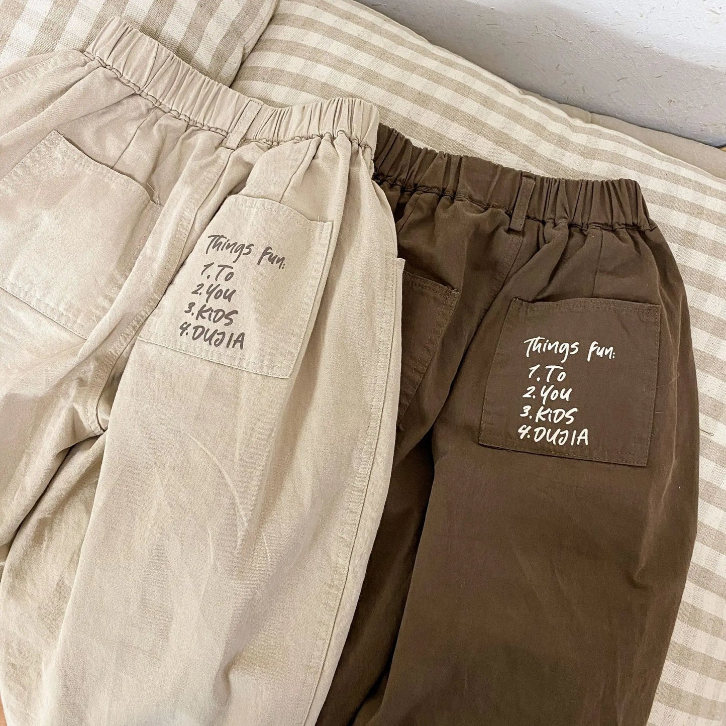 ロングパンツ・スウェットパンツ キッズパンツ ポケットロゴプリントロングワイドルーズパンツ【mh-0008775】