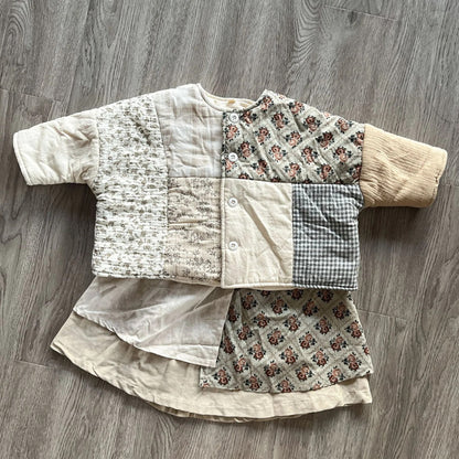 ショートコート・ジャケット・ジャンパー キッズパッチワークジャケット スカート 単品 ガールズ 女の子 子供服【mh0003174】