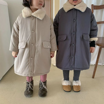 ロングコート キッズアウター フェイクラビットファーコート ロングコート 防寒アウター ユニセックス 男の子 女の子 子供服【mh0003291】