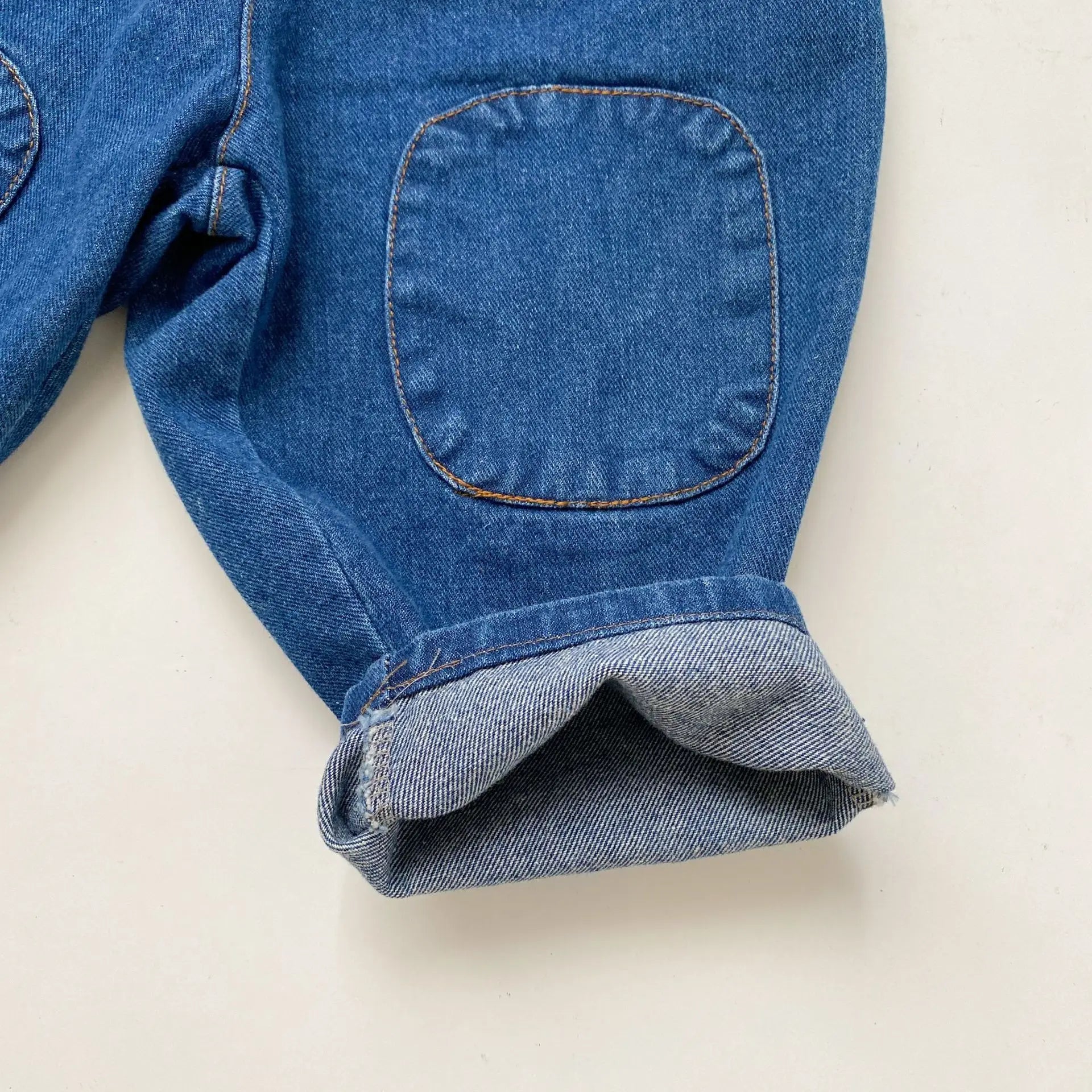 デニムパンツ キッズパンツ デニムパンツ 膝パッチ レトロ ジーンズ ジーパン【mh0006543】