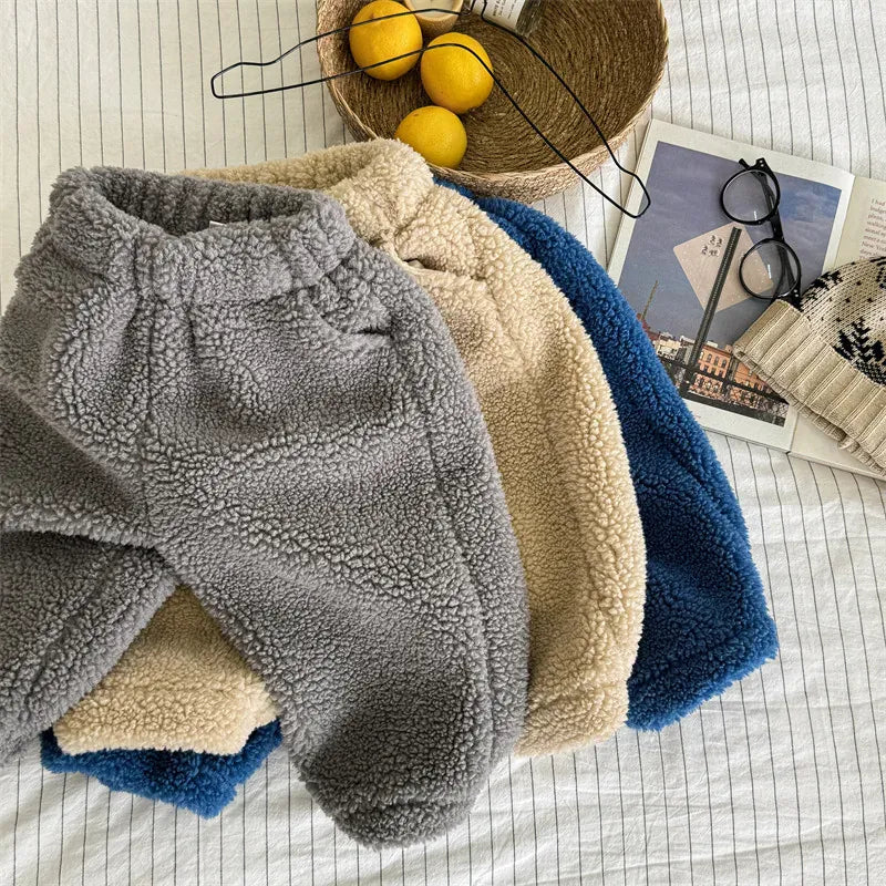 ロングパンツ・スウェットパンツ キッズパンツ シンプルベーシック防寒ボアフリースロングパンツ【mh0007767】