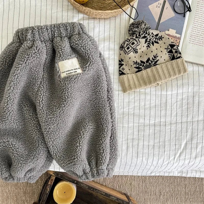 ロングパンツ・スウェットパンツ キッズパンツ シンプルベーシック防寒ボアフリースロングパンツ【mh0007767】