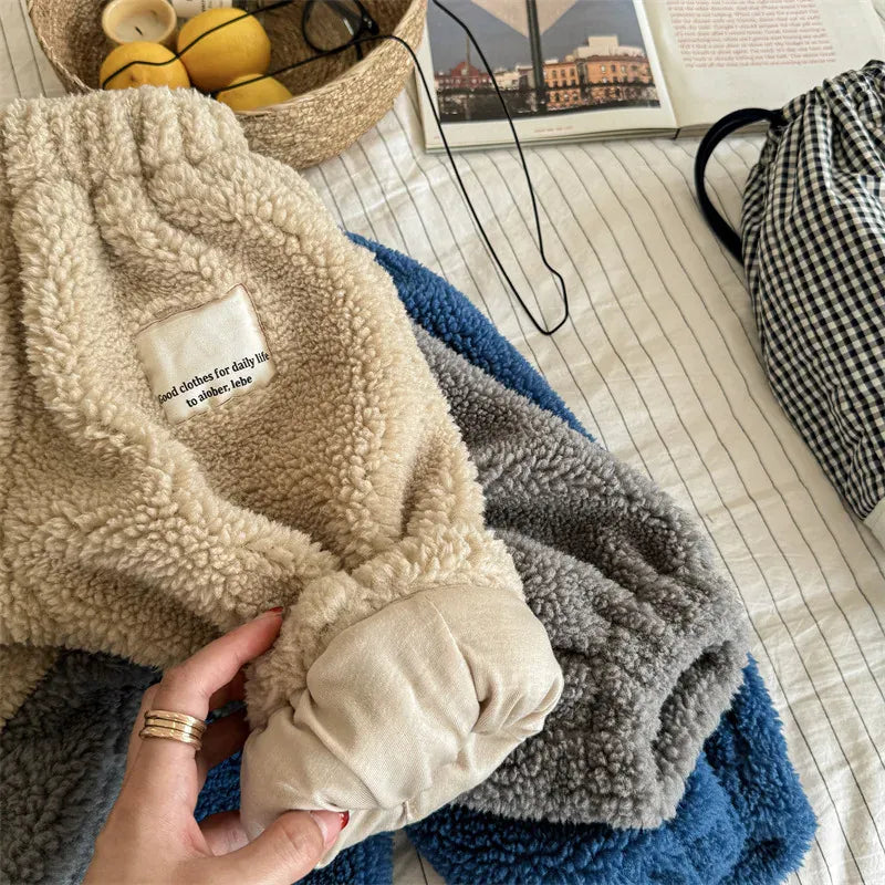 ロングパンツ・スウェットパンツ キッズパンツ シンプルベーシック防寒ボアフリースロングパンツ【mh0007767】