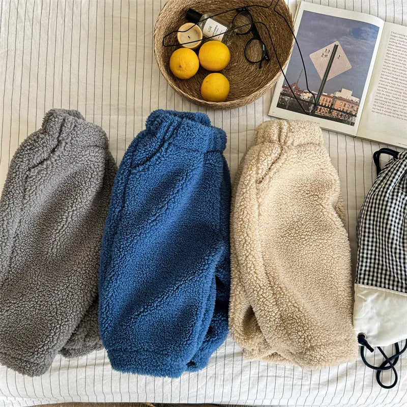 ロングパンツ・スウェットパンツ キッズパンツ シンプルベーシック防寒ボアフリースロングパンツ【mh0007767】