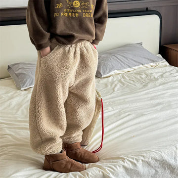 ロングパンツ・スウェットパンツ キッズパンツ シンプルベーシック防寒ボアフリースロングパンツ【mh0007767】