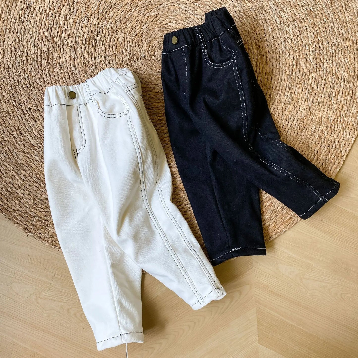 ロングパンツ・スウェットパンツ キッズパンツ 裏フリースシンプルペンシルロングパンツ【mh0007781】