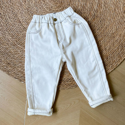 ロングパンツ・スウェットパンツ キッズパンツ 裏フリースシンプルペンシルロングパンツ【mh0007781】