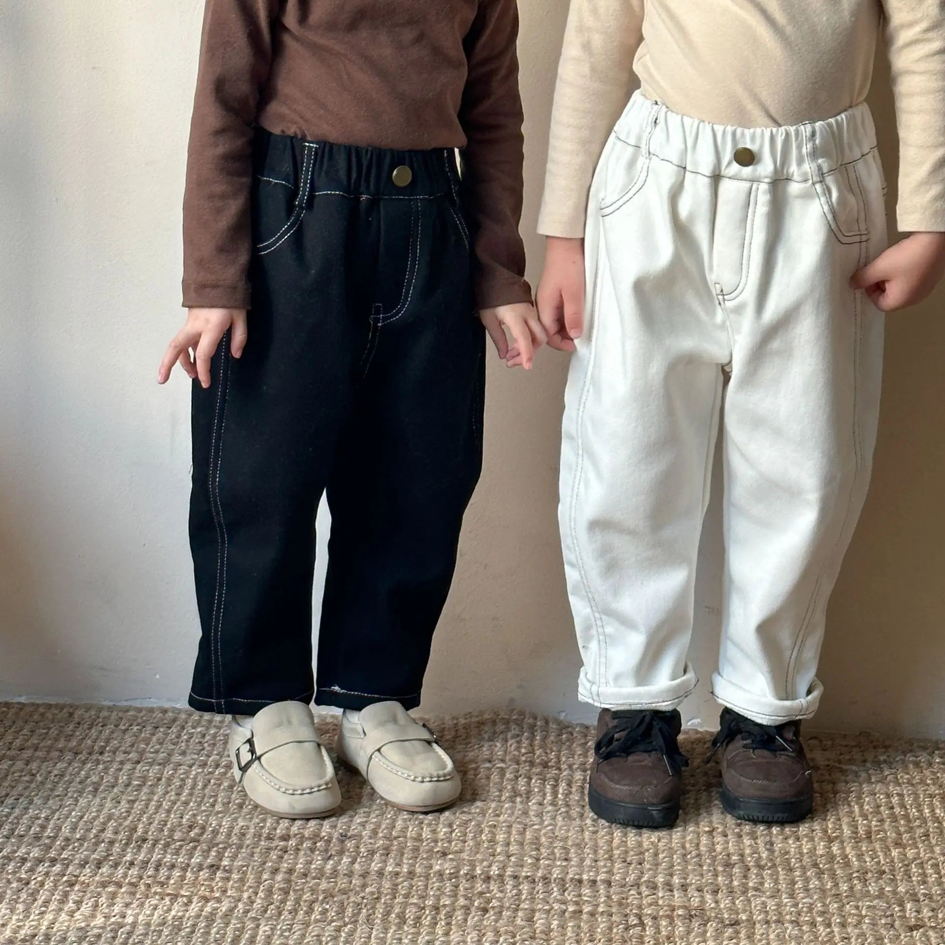 ロングパンツ・スウェットパンツ キッズパンツ 裏フリースシンプルペンシルロングパンツ【mh0007781】