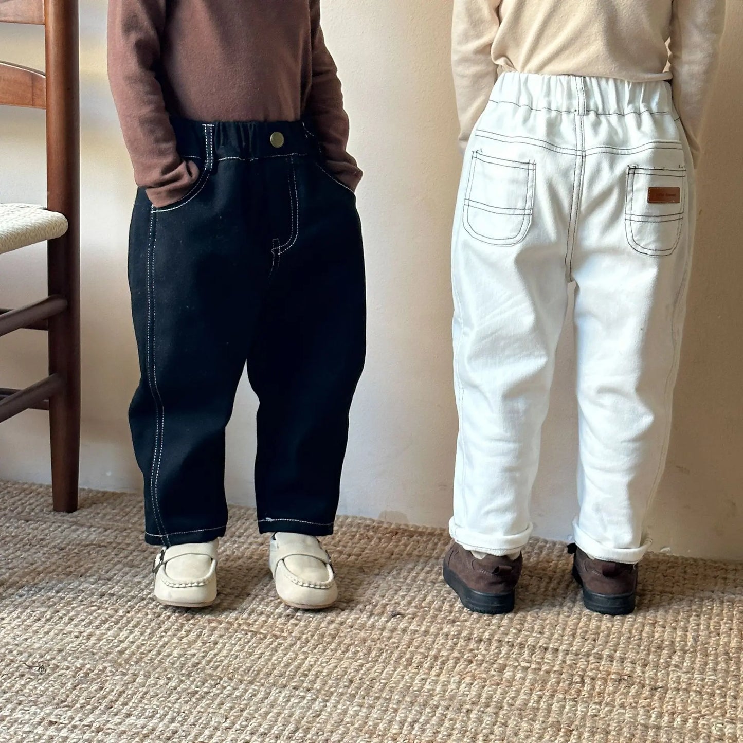 ロングパンツ・スウェットパンツ キッズパンツ 裏フリースシンプルペンシルロングパンツ【mh0007781】