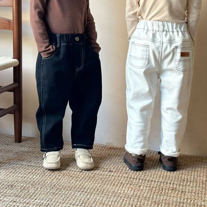 ロングパンツ・スウェットパンツ キッズパンツ 裏フリースシンプルペンシルロングパンツ【mh0007781】