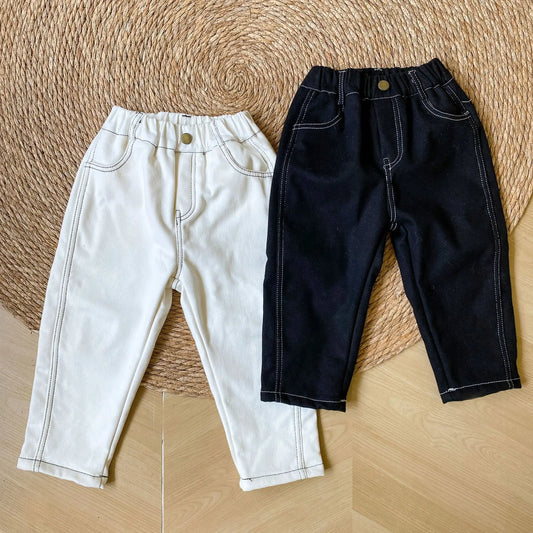 ロングパンツ・スウェットパンツ キッズパンツ 裏フリースシンプルペンシルロングパンツ【mh0007781】