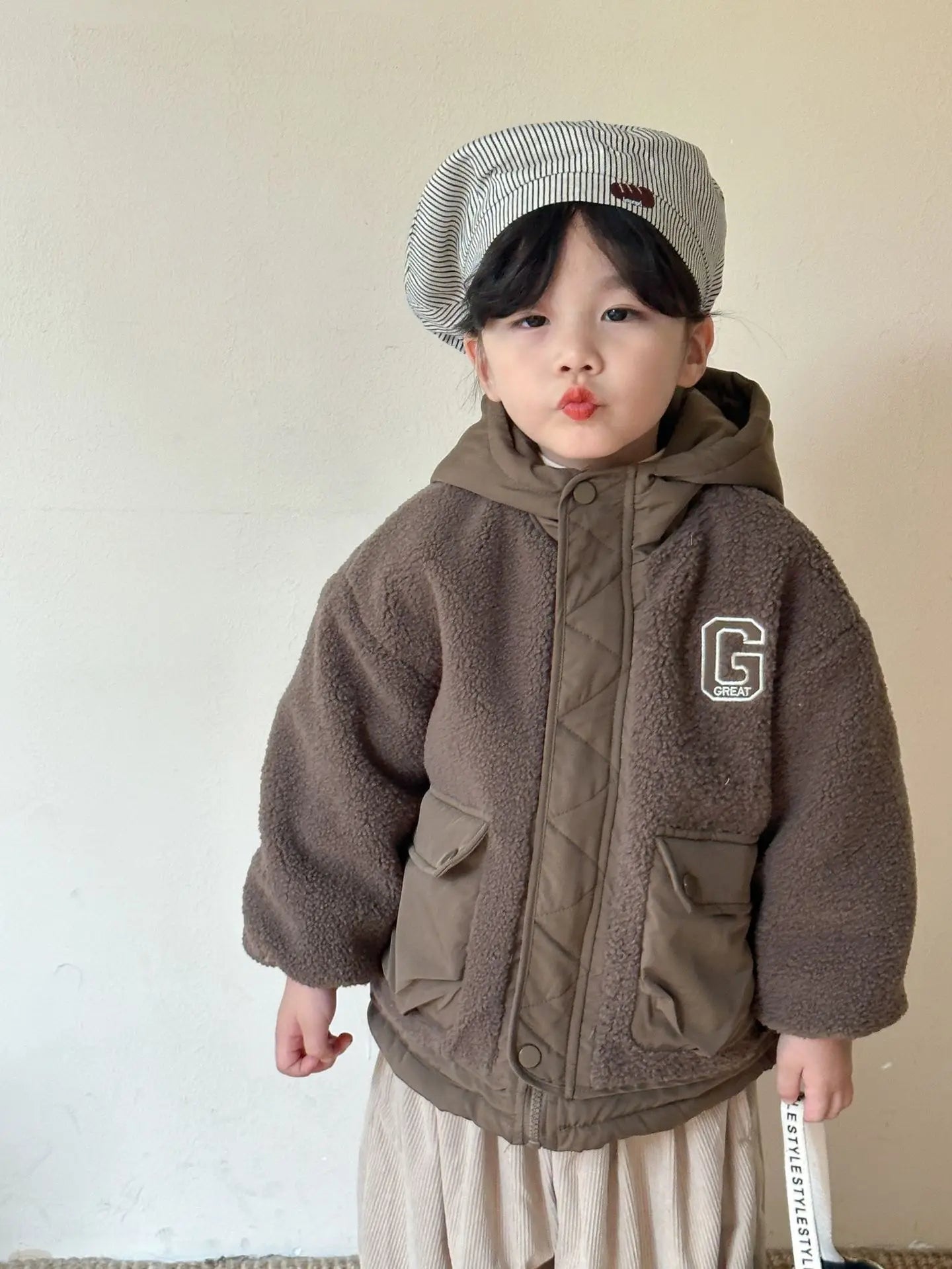 ショートコート・ジャケット・ジャンパー キッズアウター ボアフリースキルティングドッキングフード付きジャケットコート【mh0007782】