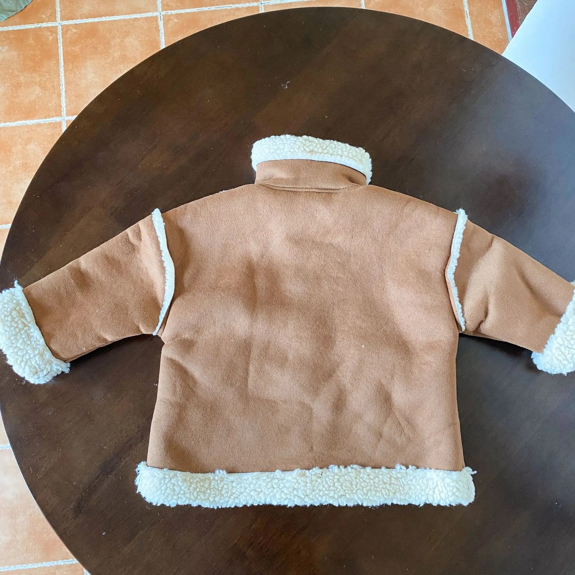 ロングコート キッズアウター 裏ボアフリースフェイクムートンジャケットコート ロング/ショート【mh0007783】