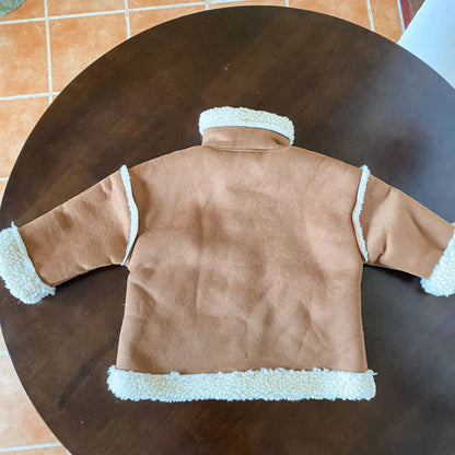 ロングコート キッズアウター 裏ボアフリースフェイクムートンジャケットコート ロング/ショート【mh0007783】