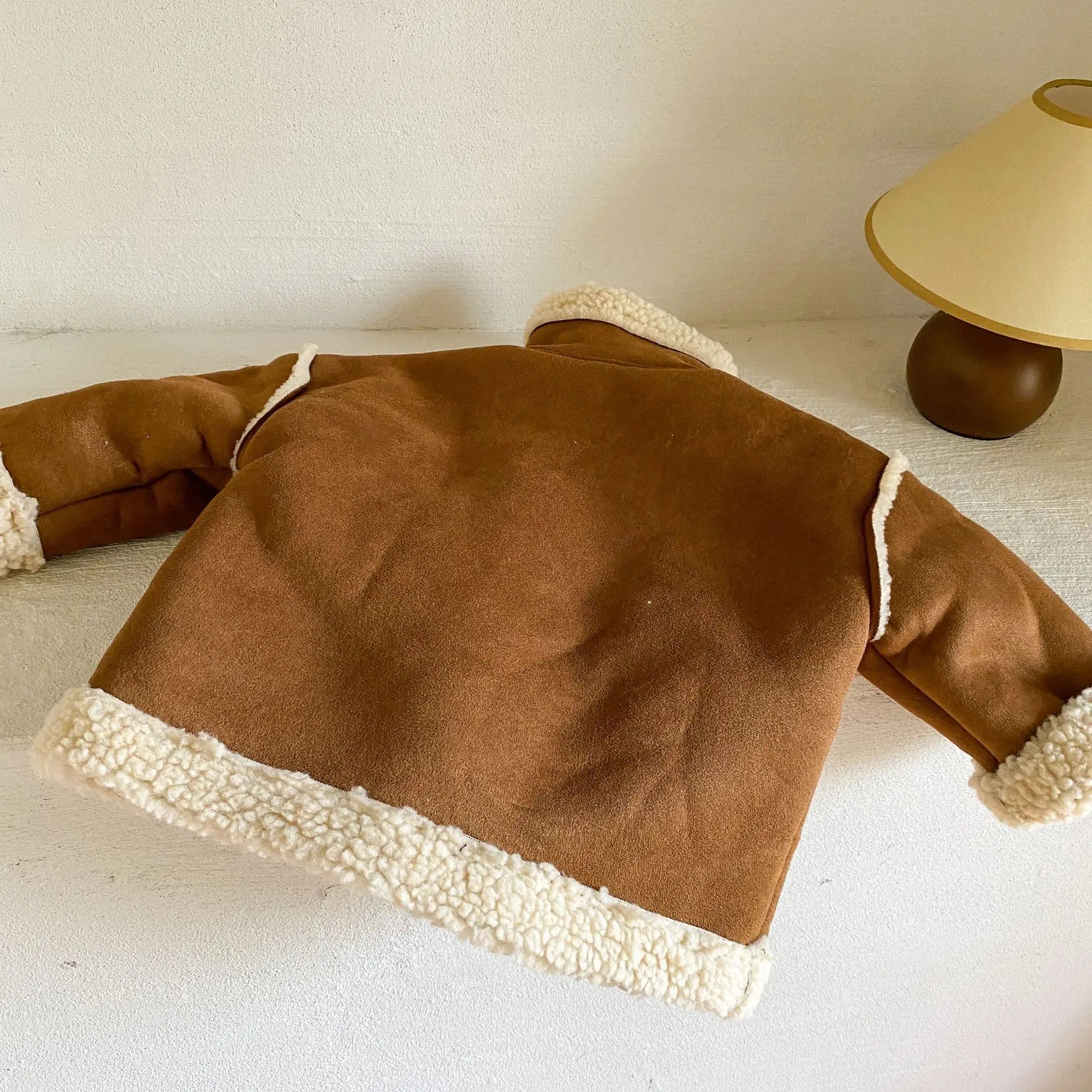 ロングコート キッズアウター 裏ボアフリースフェイクムートンジャケットコート ロング/ショート【mh0007783】