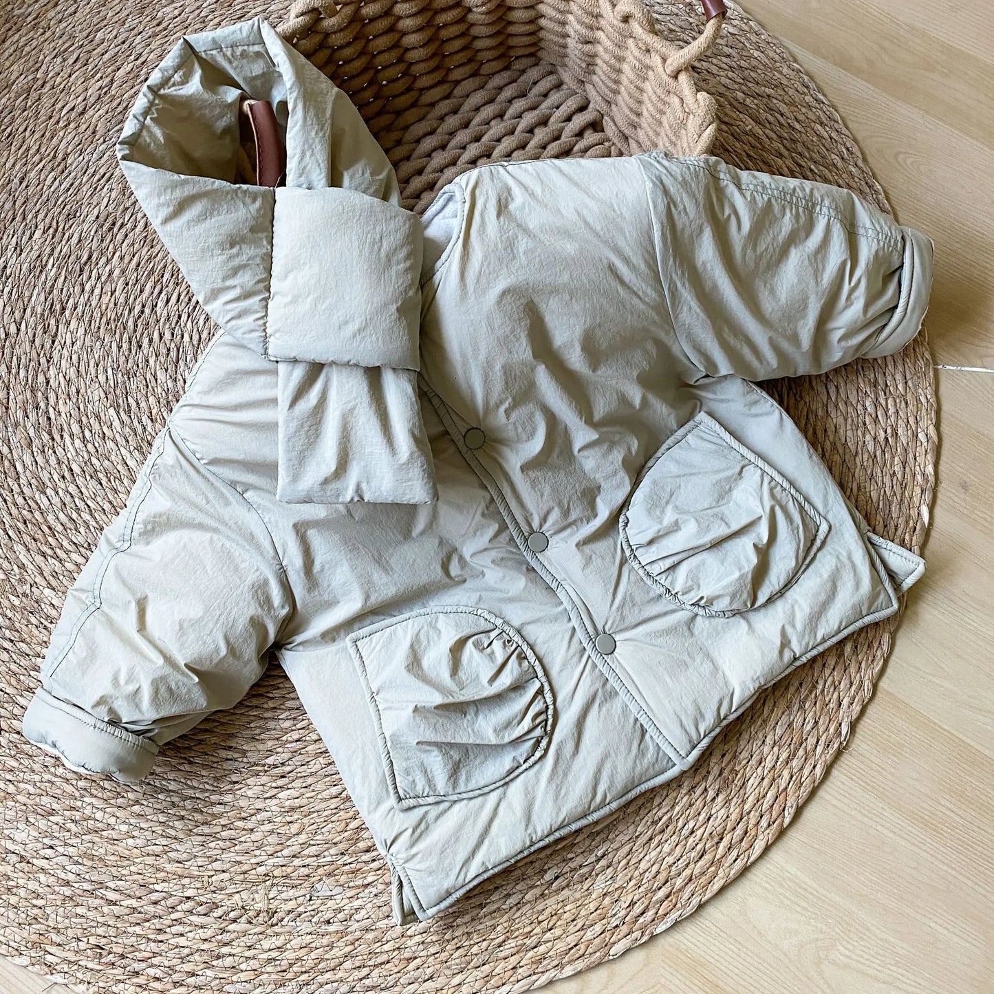 ショートコート・ジャケット・ジャンパー キッズアウター マフラードッキング裏フリースパデッドジャケットコート【mh0007786】