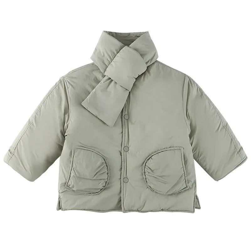 ショートコート・ジャケット・ジャンパー キッズアウター マフラードッキング裏フリースパデッドジャケットコート【mh0007786】