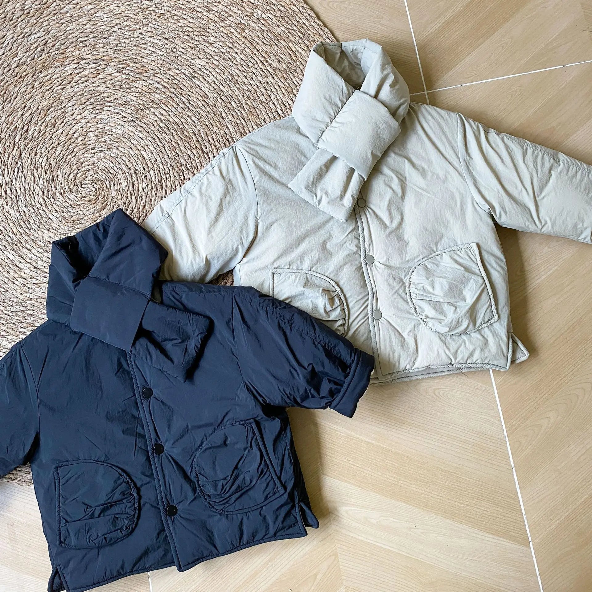 ショートコート・ジャケット・ジャンパー キッズアウター マフラードッキング裏フリースパデッドジャケットコート【mh0007786】