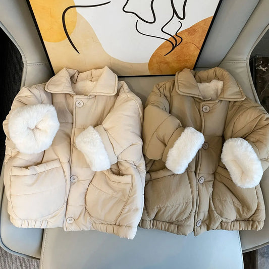 ショートコート・ジャケット・ジャンパー キッズアウター 裏ボアフリースパデッドジャケットコート【mh0007792】