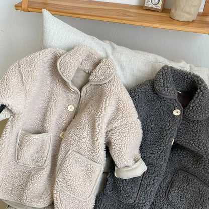 ロングコート キッズアウター ボアフリースシンプルロングコート【mh0007793】