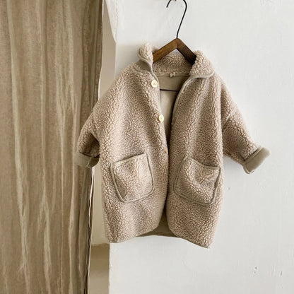 ロングコート キッズアウター ボアフリースシンプルロングコート【mh0007793】