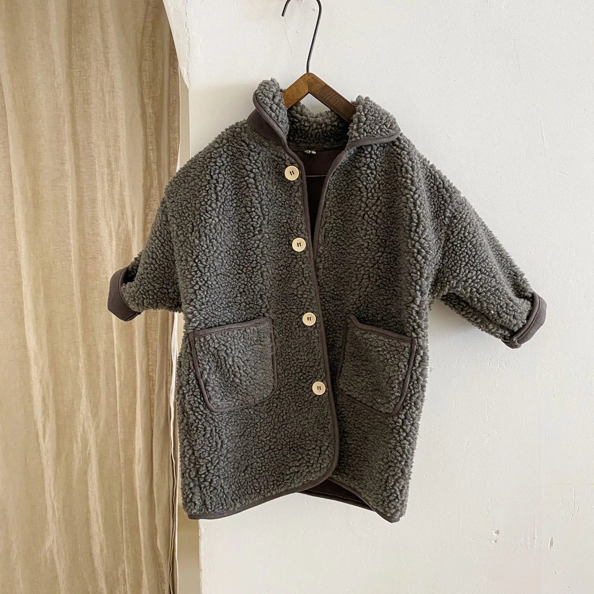 ロングコート キッズアウター ボアフリースシンプルロングコート【mh0007793】