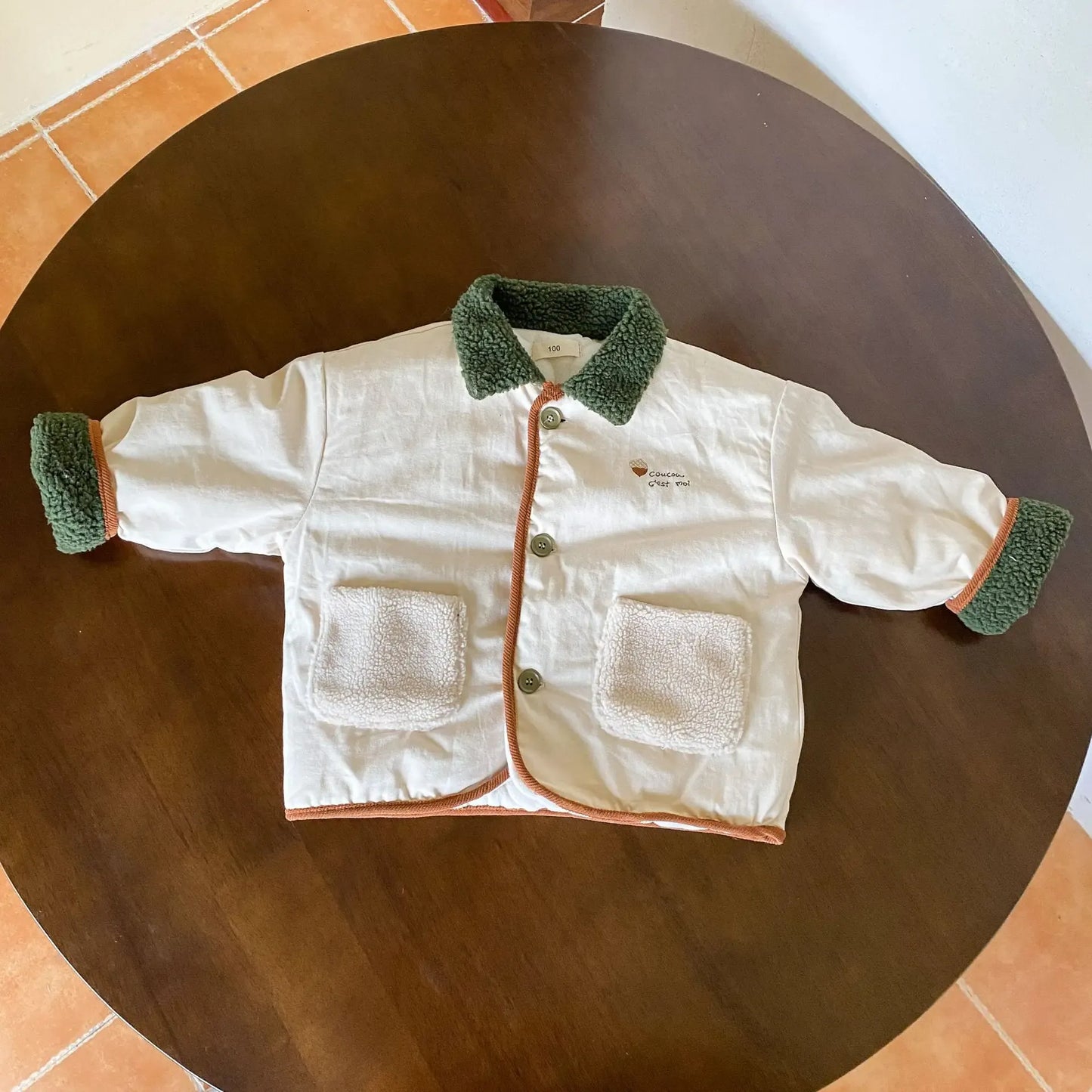 ショートコート・ジャケット・ジャンパー キッズアウター ボアフリース襟パデッドジャケットコート【mh0007803】