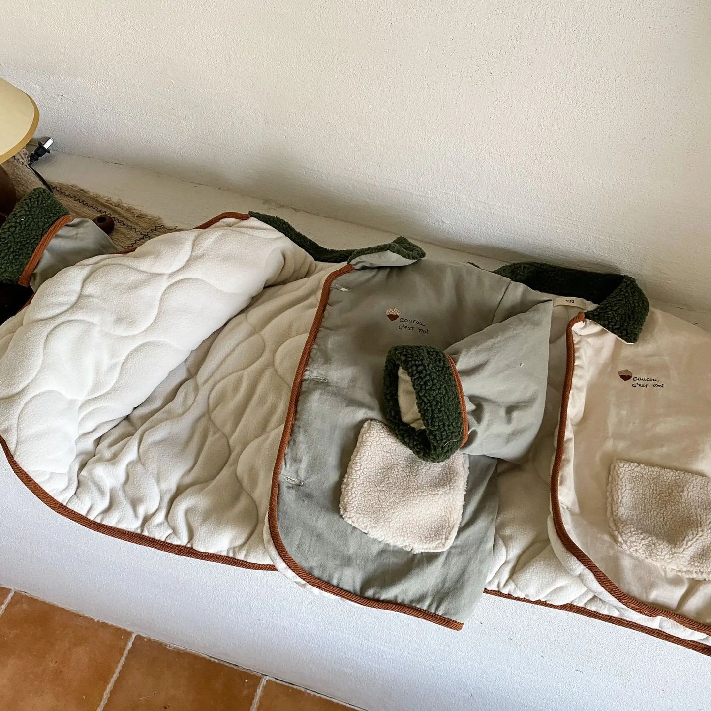 ショートコート・ジャケット・ジャンパー キッズアウター ボアフリース襟パデッドジャケットコート【mh0007803】