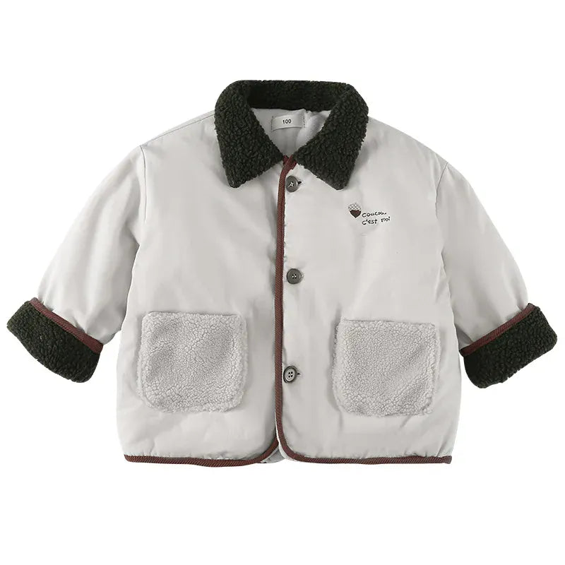 ショートコート・ジャケット・ジャンパー キッズアウター ボアフリース襟パデッドジャケットコート【mh0007803】