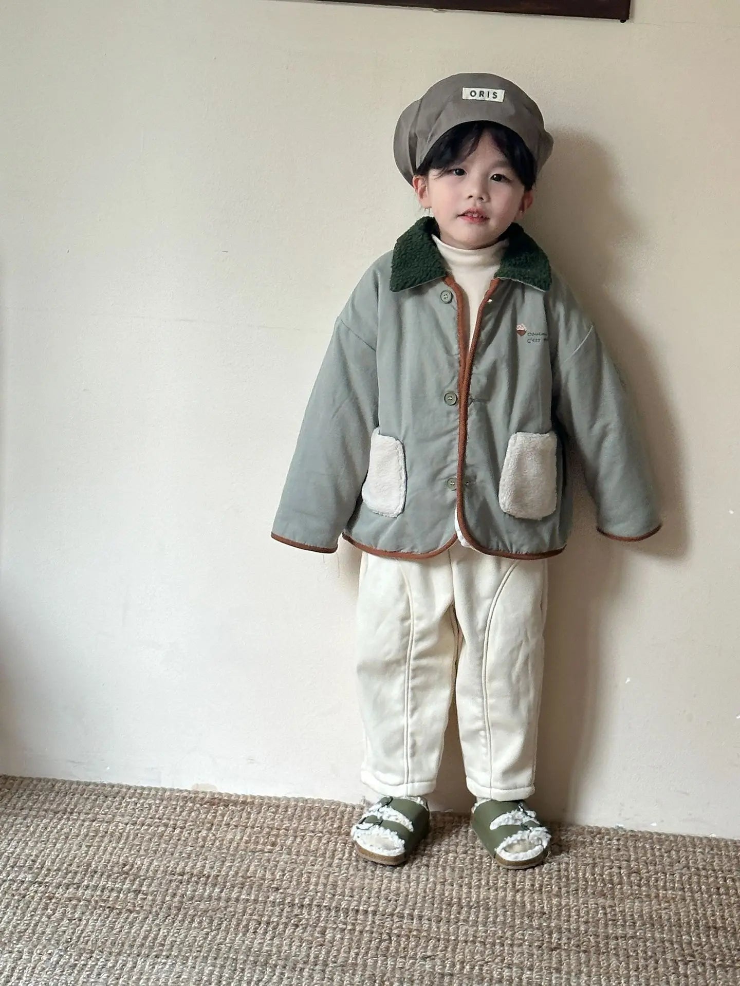 ショートコート・ジャケット・ジャンパー キッズアウター ボアフリース襟パデッドジャケットコート【mh0007803】