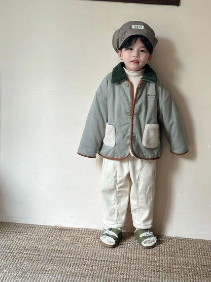 ショートコート・ジャケット・ジャンパー キッズアウター ボアフリース襟パデッドジャケットコート【mh0007803】