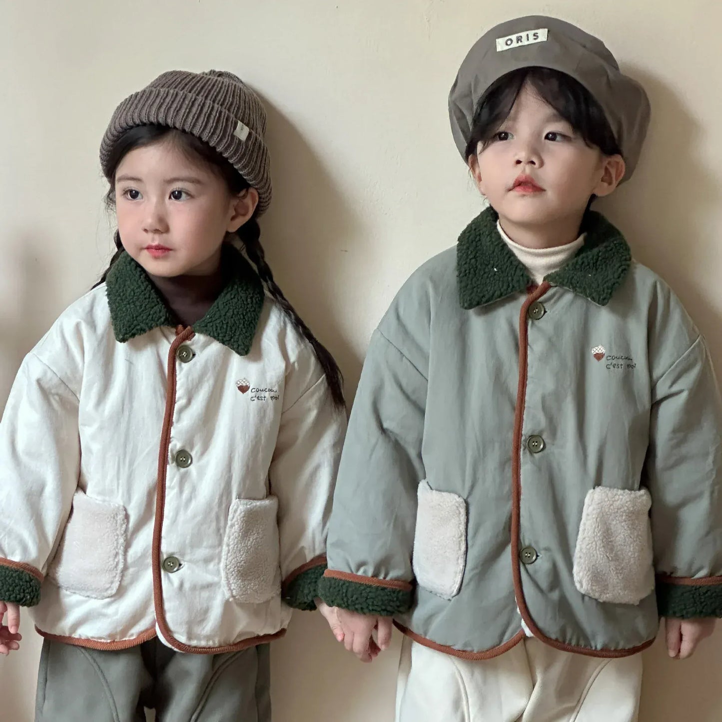 ショートコート・ジャケット・ジャンパー キッズアウター ボアフリース襟パデッドジャケットコート【mh0007803】