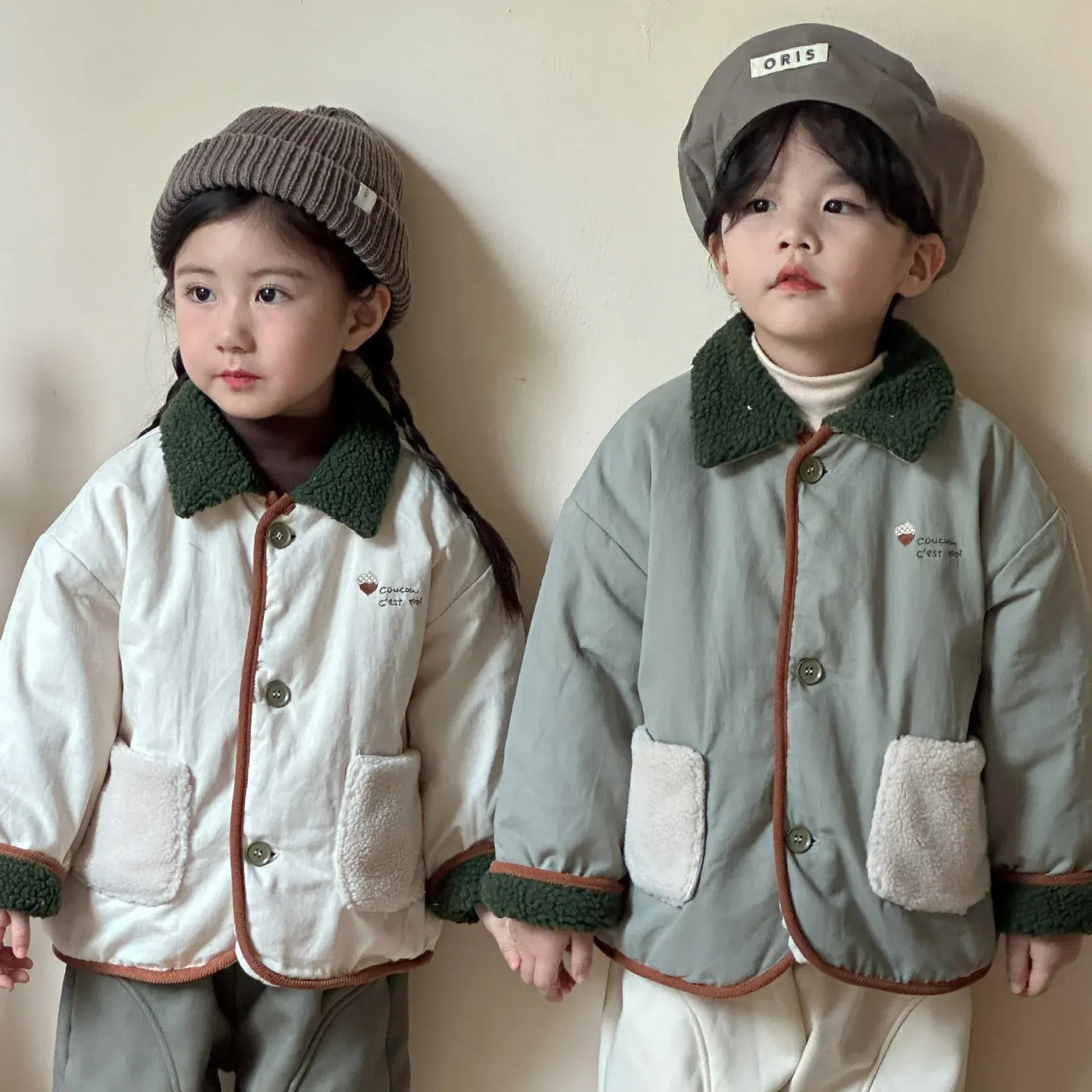 ショートコート・ジャケット・ジャンパー キッズアウター ボアフリース襟パデッドジャケットコート【mh0007803】