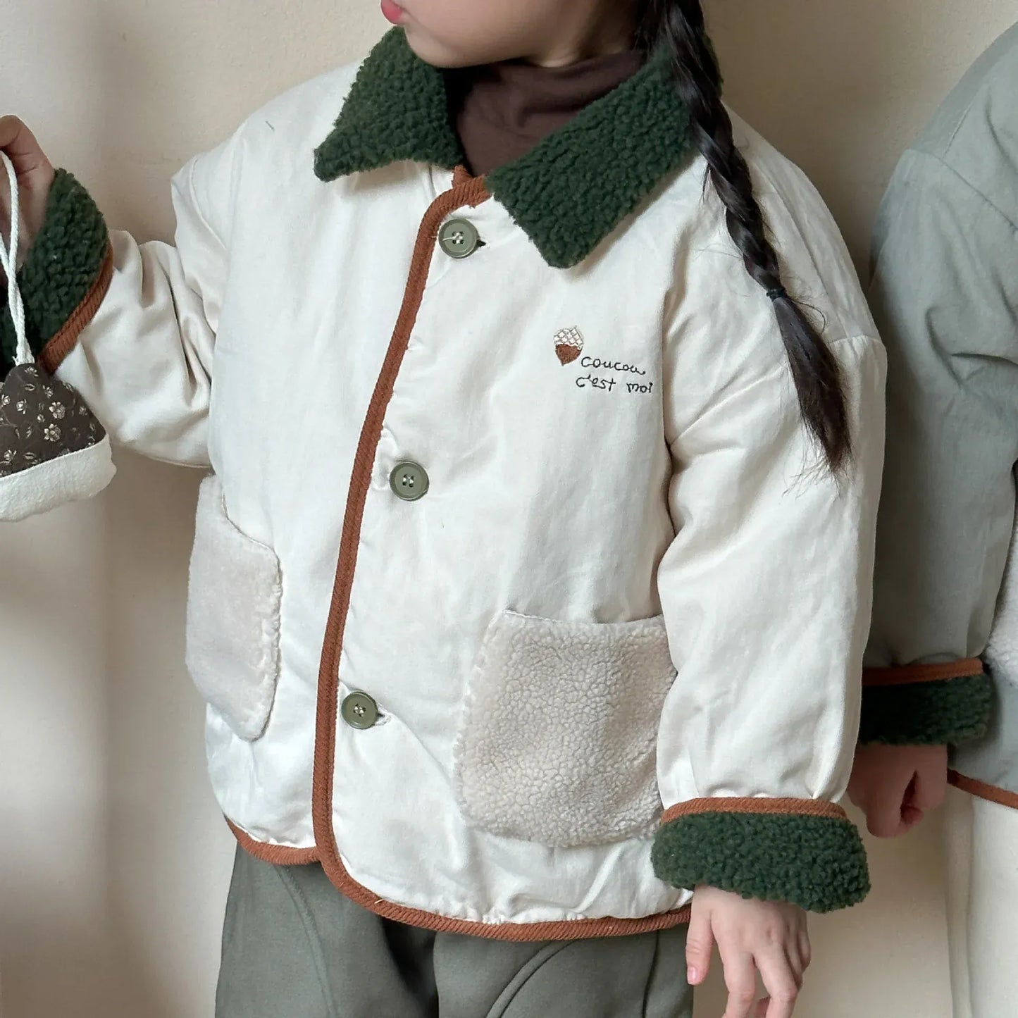 ショートコート・ジャケット・ジャンパー キッズアウター ボアフリース襟パデッドジャケットコート【mh0007803】