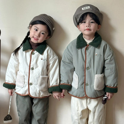 ショートコート・ジャケット・ジャンパー キッズアウター ボアフリース襟パデッドジャケットコート【mh0007803】