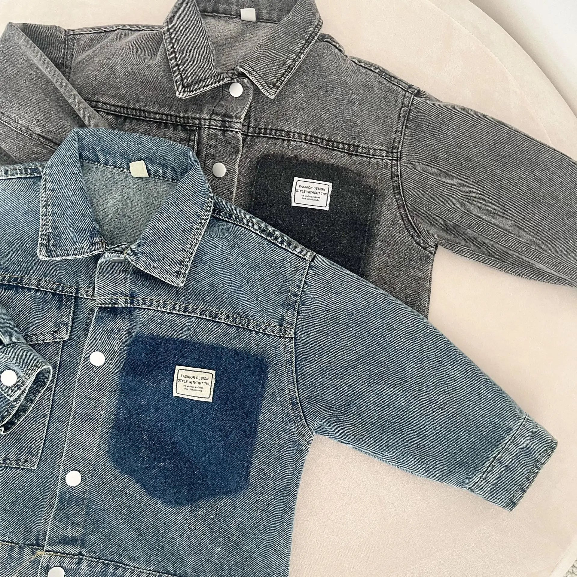 ショートコート・ジャケット・ジャンパー キッズアウター パッチワークポケットデニムジャケットブルゾン【mh0008517】