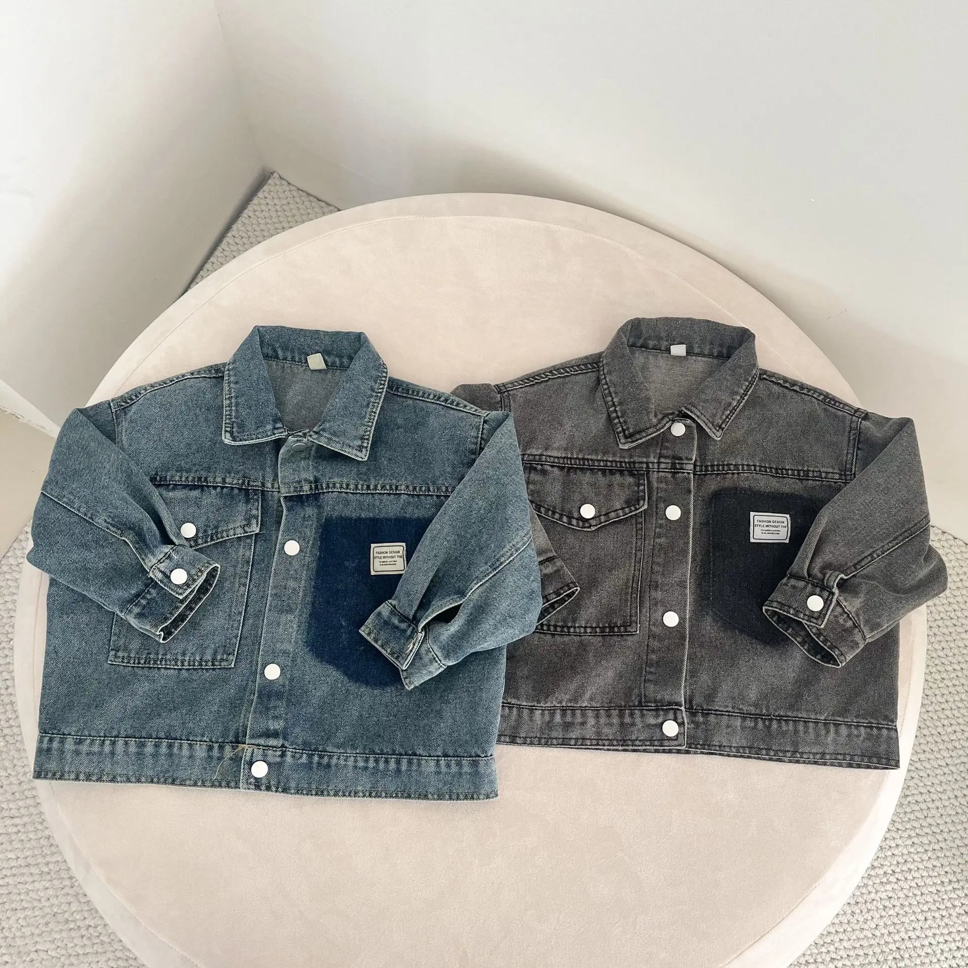 ショートコート・ジャケット・ジャンパー キッズアウター パッチワークポケットデニムジャケットブルゾン【mh0008517】