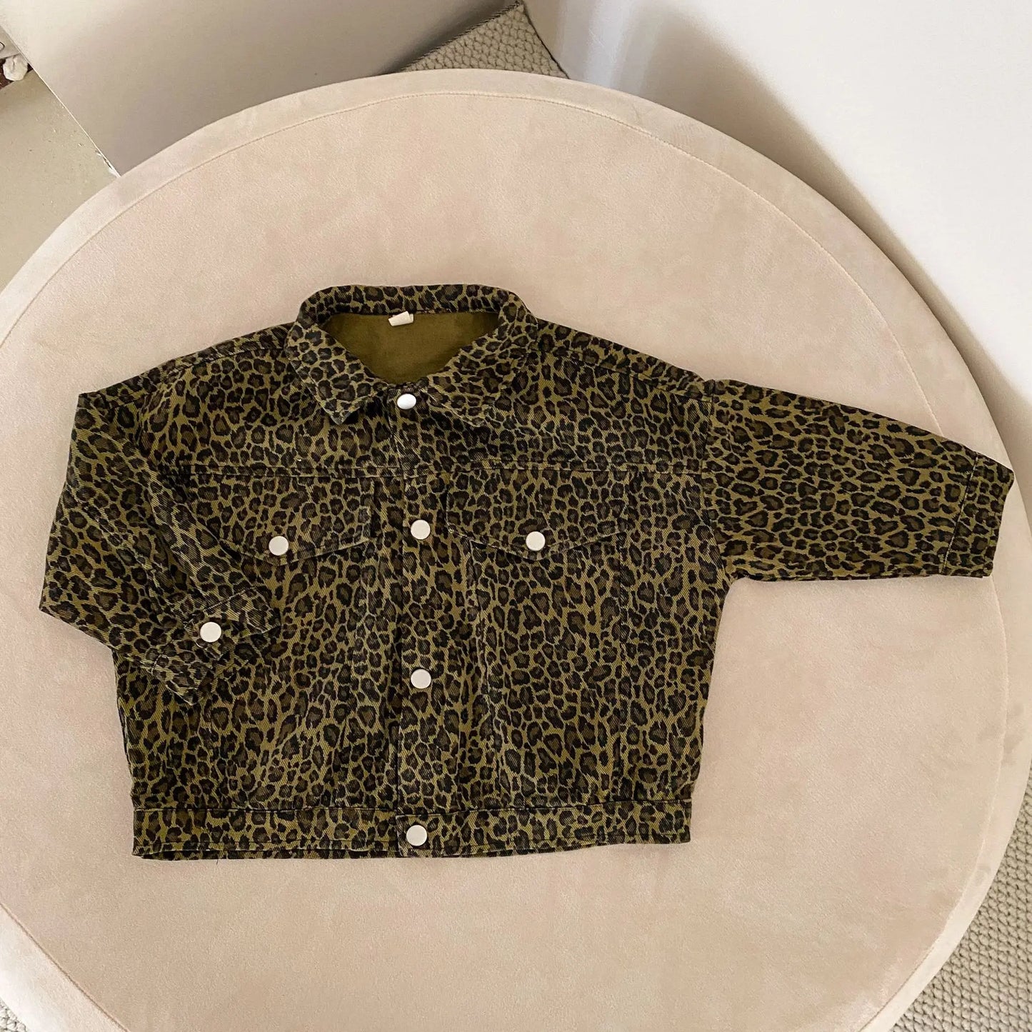 ショートコート・ジャケット・ジャンパー キッズアウター レオパードヒョウ柄プリントブルゾンジャケット【mh0008595】